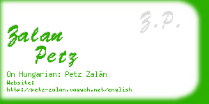 zalan petz business card